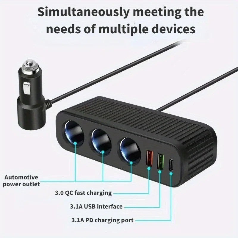 12V 24V Multi Socket Car Cigarette Lighter Splitter USB Charger Adapter  UK
