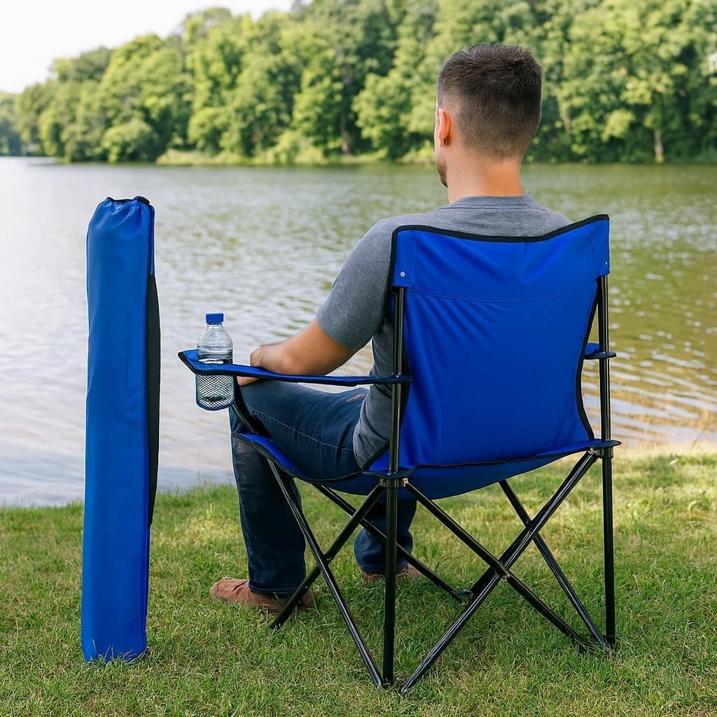 2x Camping Chairs Folding Portable Lightweight Outdoor Garden Beach Picnic Seat