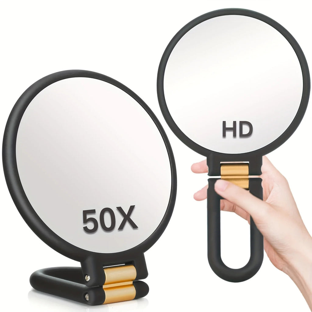 50x Magnifying Makeup Mirror Portable Double-Sided Mirror Adjustable Handle PN