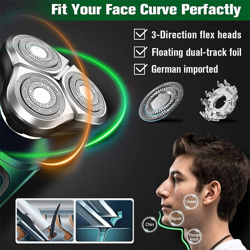 USB Rechargeable Electric Shaver for Men Wet Dry Rotary Beard Trimmer UK