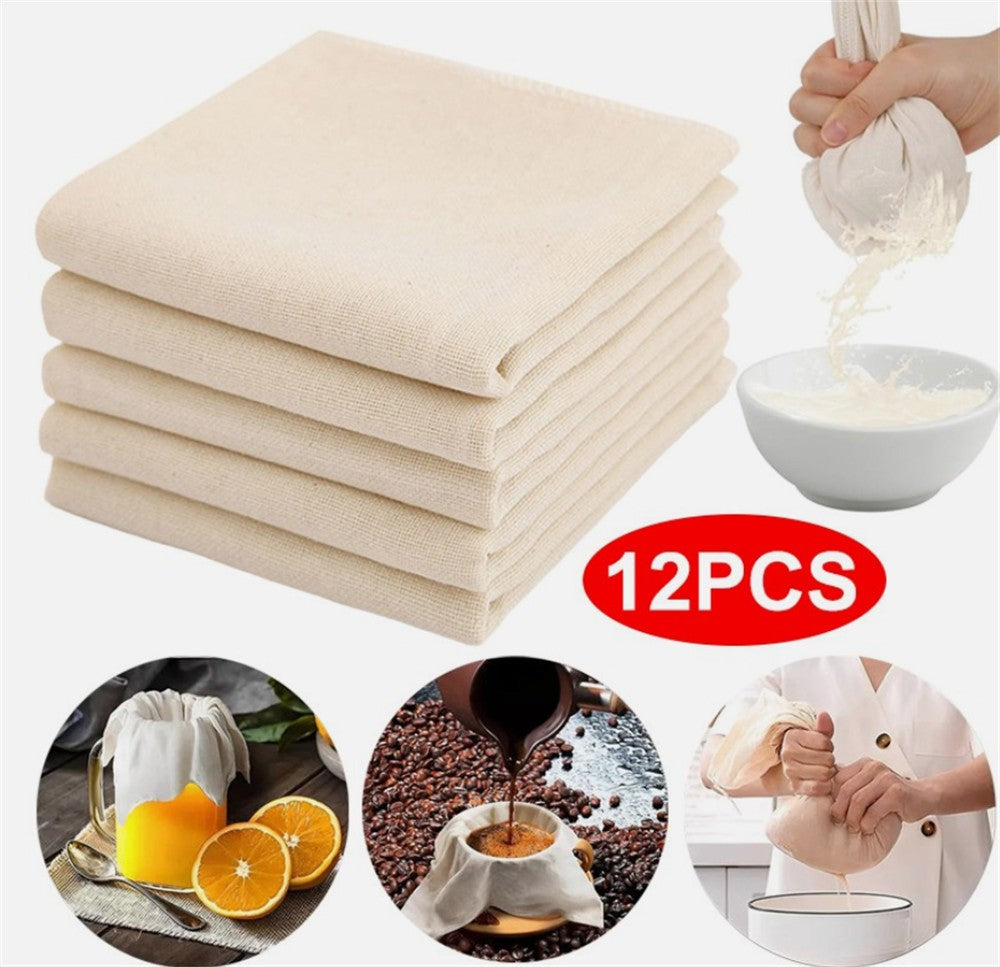 12PCS Cotton Cheese Cloth Food Straining Gauze Cooking Draining Muslin 50cm UK