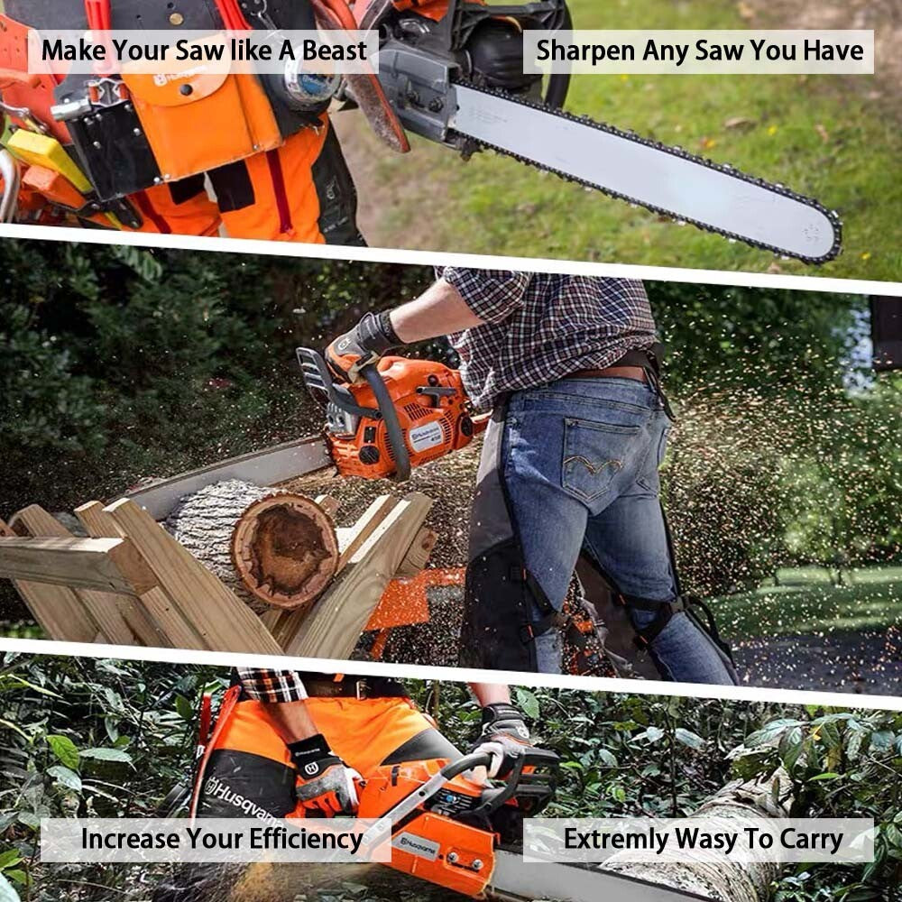 2 in 1 Metal Easy Chainsaw File Sharpener Replace For Stihl 3/8P Chain 4.0mm New