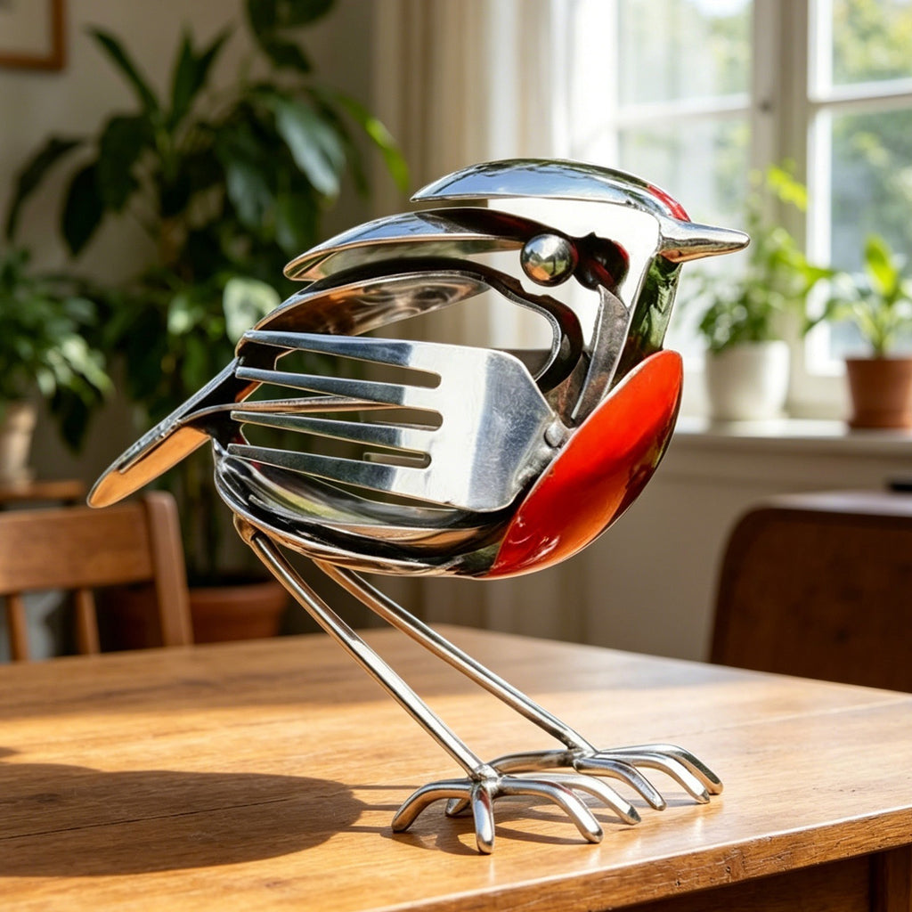 Sheremart Hopewings Bird, Robin Scrap Metal Art Sculpture, Metal Art Sculpture