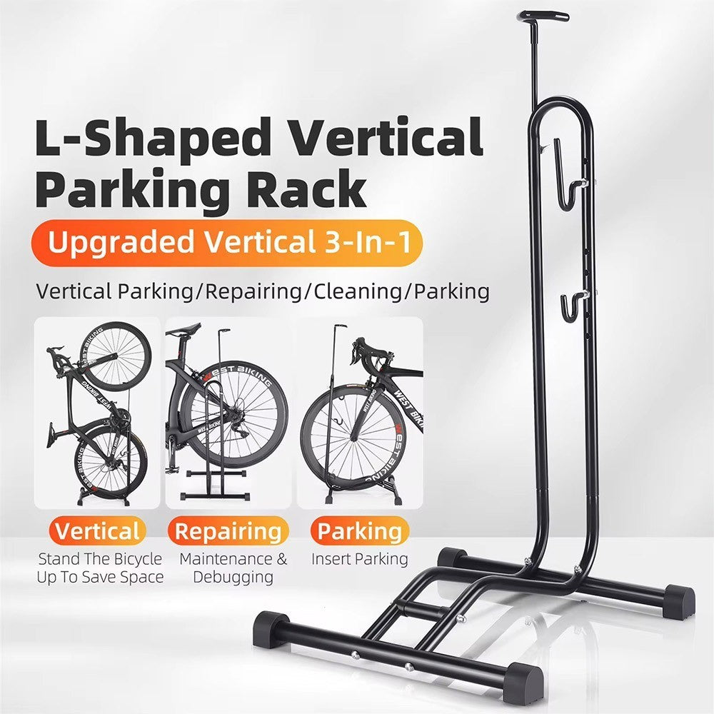 Upright Bike Stand Premium Vertical Adjustable Bicycle Floor Parking Rack Stand
