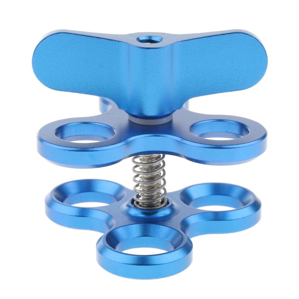 Three-hole ball joint arm underwater diving clamp mount for light