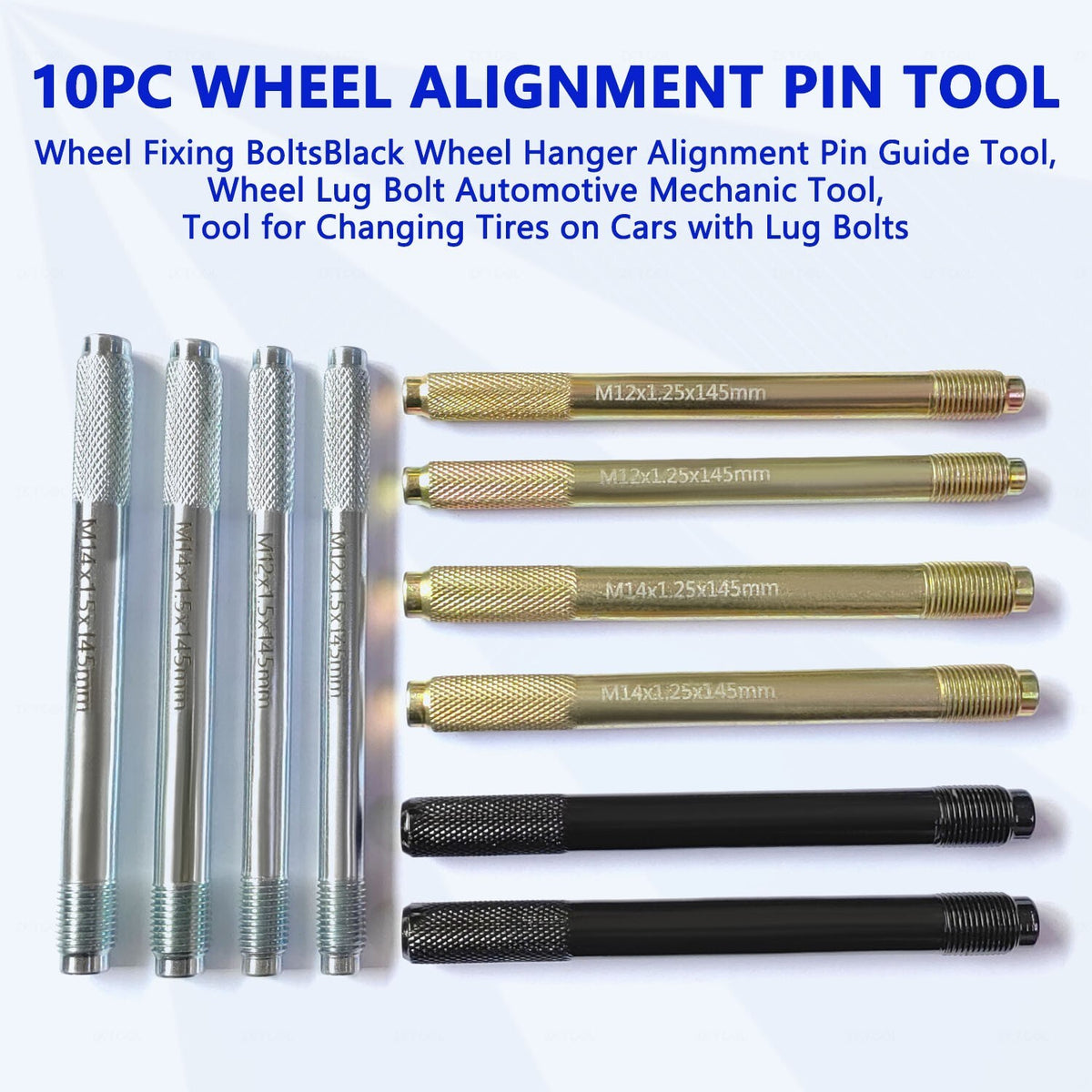 10PCS M14x1.5/1.25 Steel Wheel Stud Alignment Pin Positioning Fixing Tools