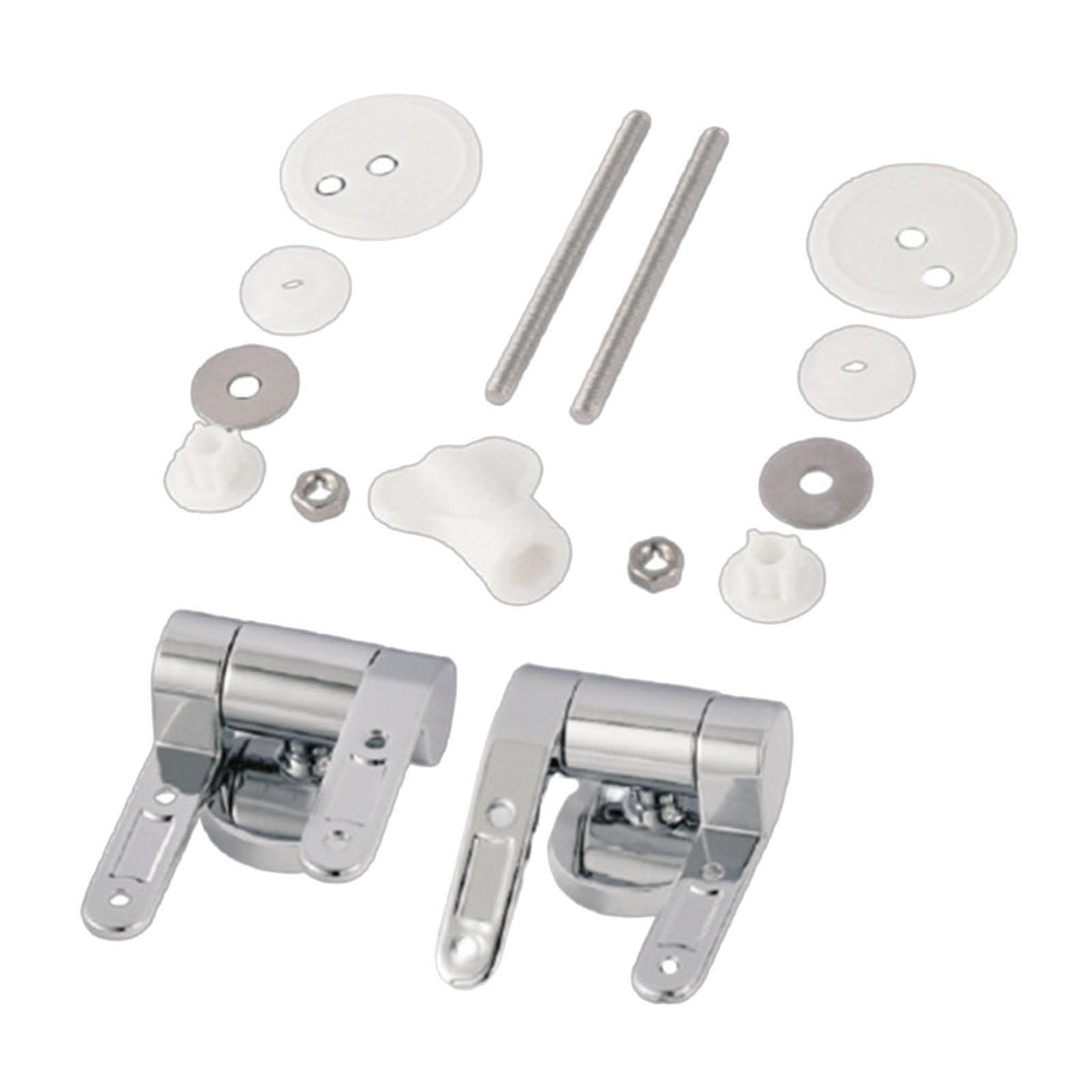 2pcs WC Toilet Seat Hinges Universal Hinge Replacement Hinge Set with Fittings