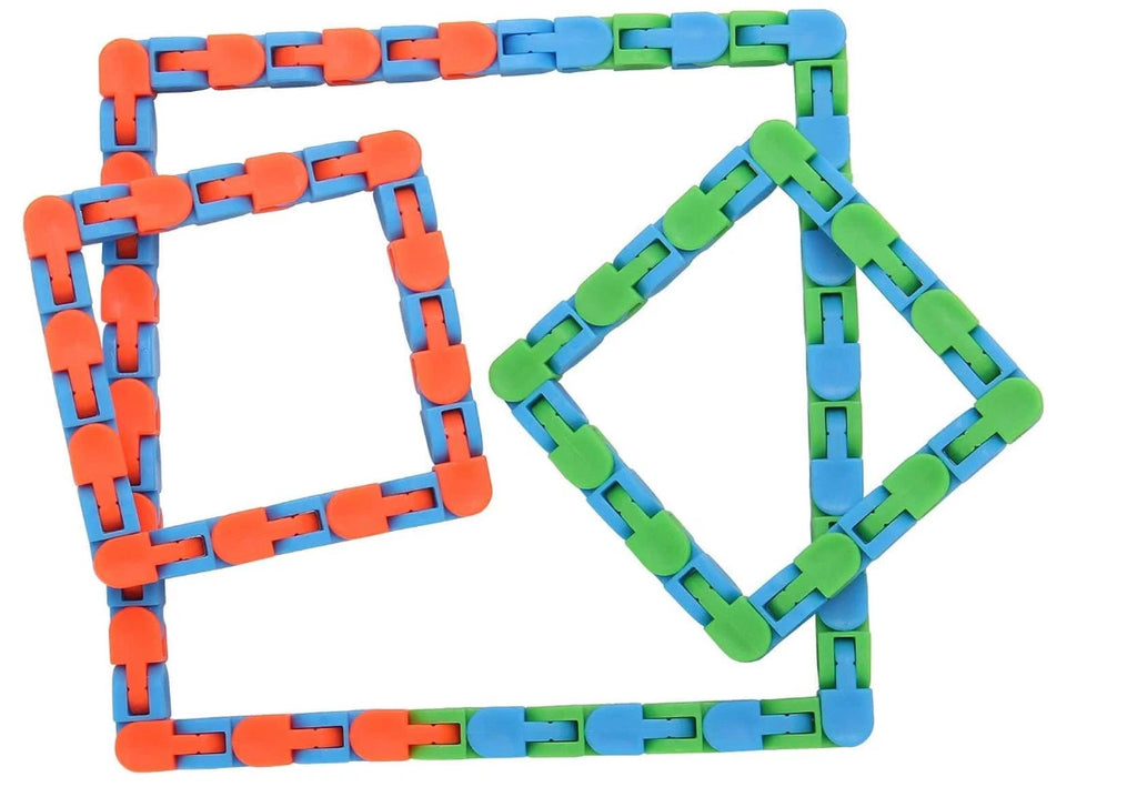 6 Pack 24 Links Wacky Tracks Snap and Click Fidget Toys, Finger Sensory
