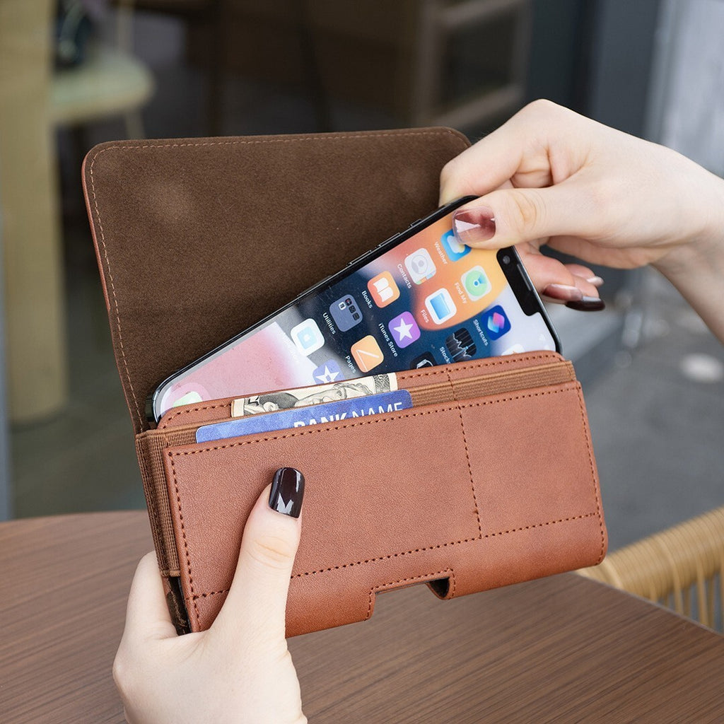 Universal mobile phone belt clip pouch bag wallet purse leather holster case