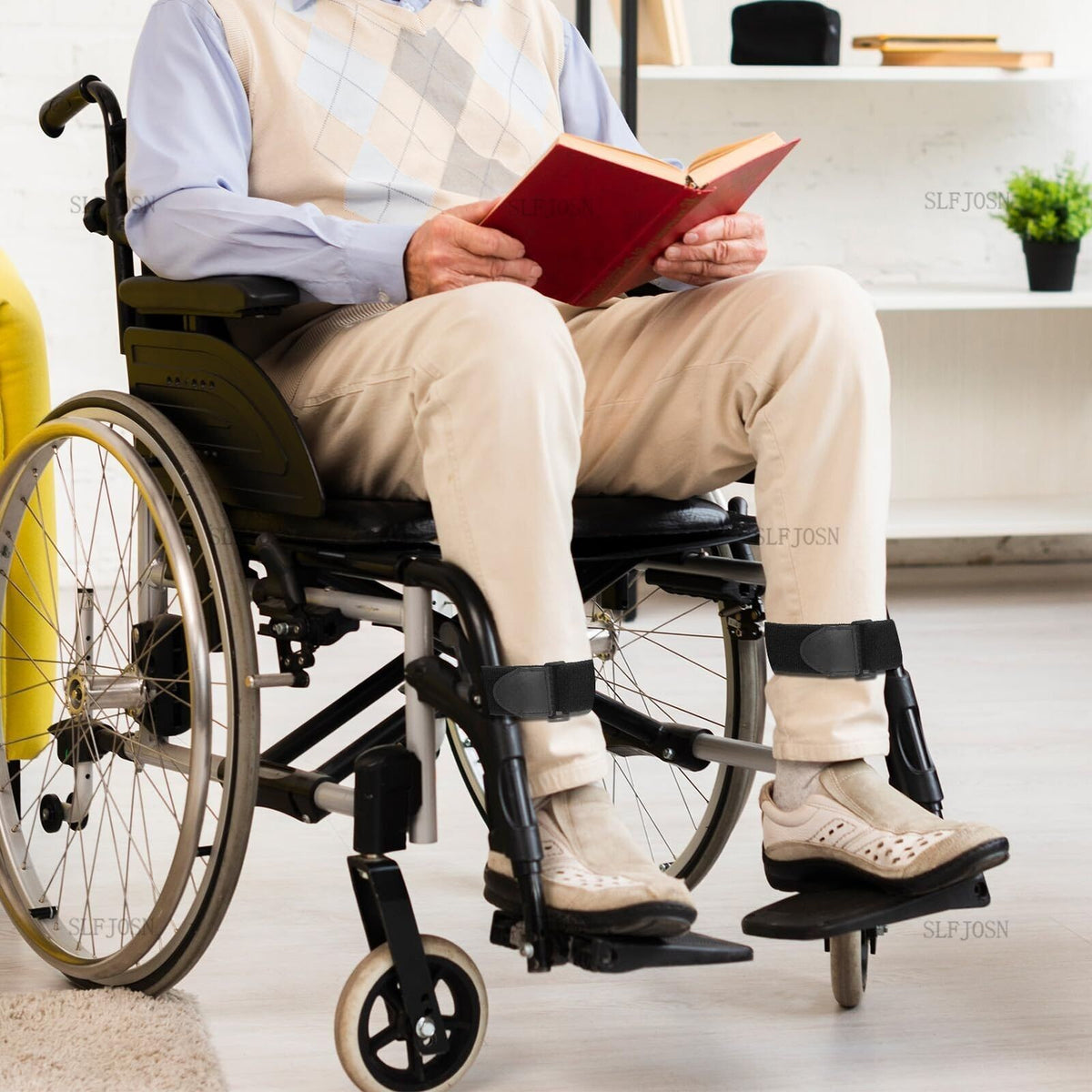 2x Wheelchair Leg Strap Restraints for Elderly Wheelchair Foot Rest Strap safety