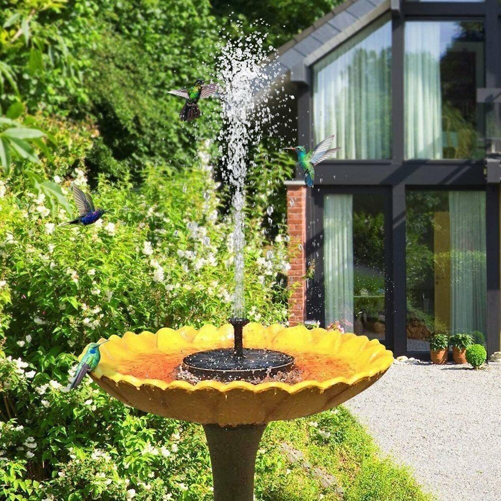 Floating Solar Fountain Pump Water Feature For Birdbath Garden Pool Pond Outdoor