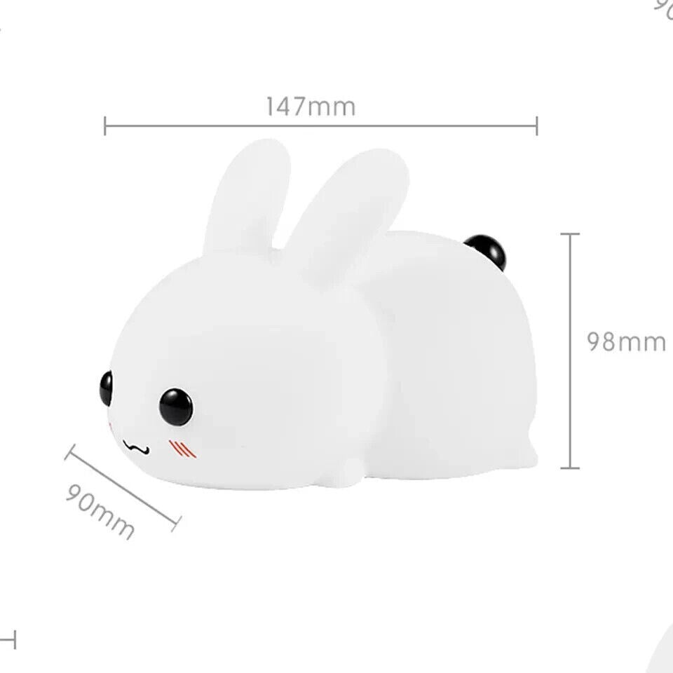 Kids Bedroom Night Light Bunny Rechargeable LED soft silicone with Remote RGB