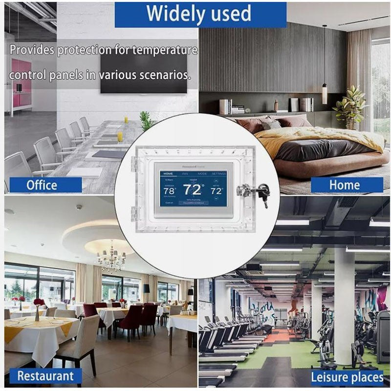 Thermostat Guard Lockable Ac Lock Box Cover Clear Thermostat on Wall Universal