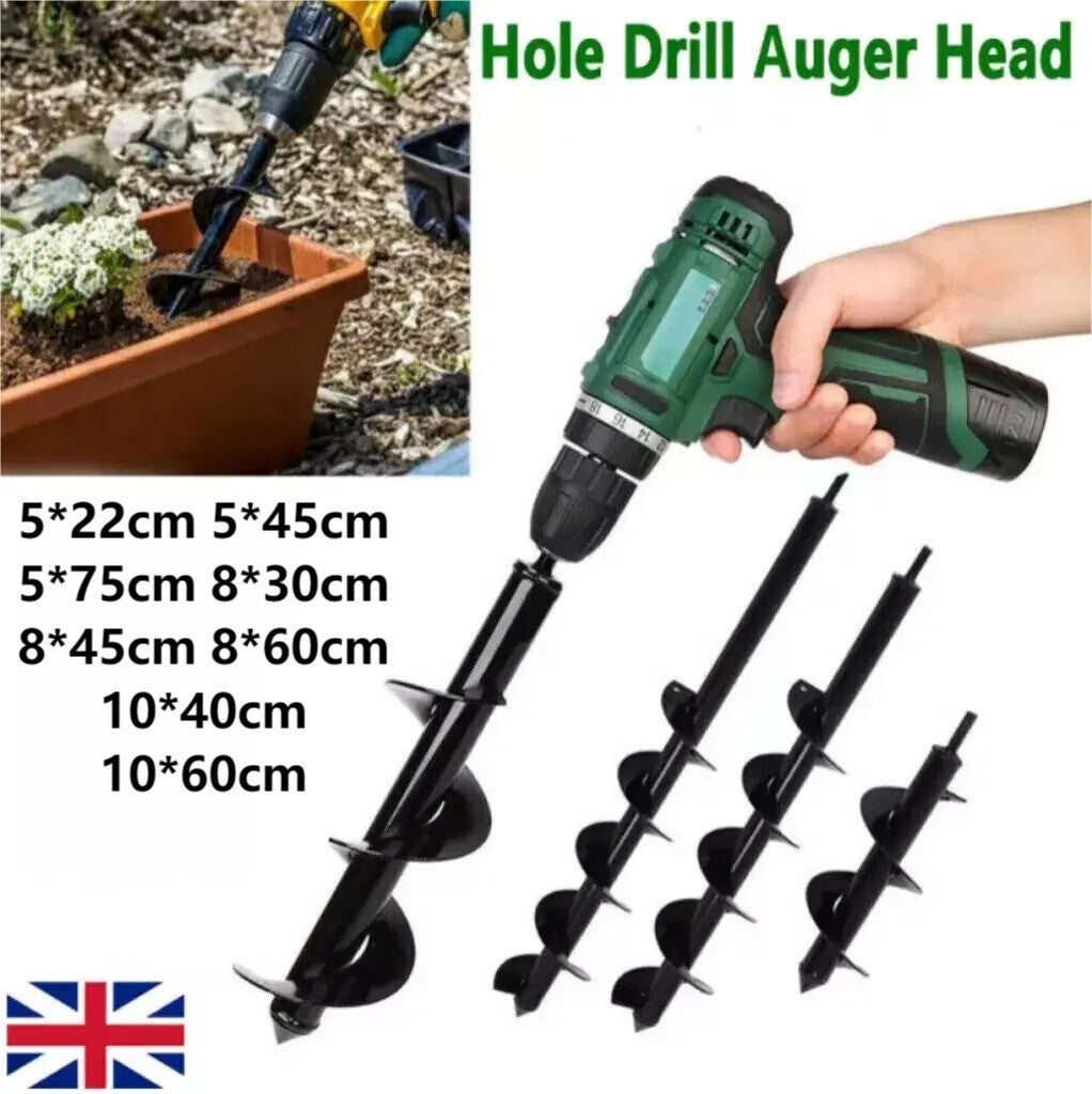 Garden Post Hole Digger Auger Bit Spiral Drill Bit Fence Yard Planting Tool