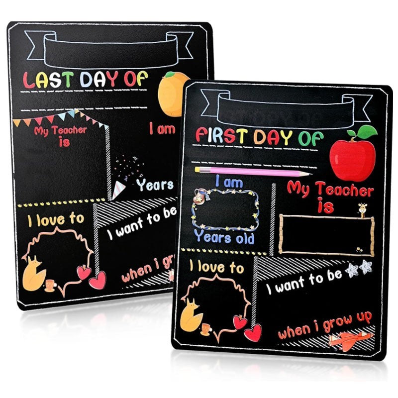 First Day of School Chalkboard, Last Day of School Sign Double-Sided Blackboard