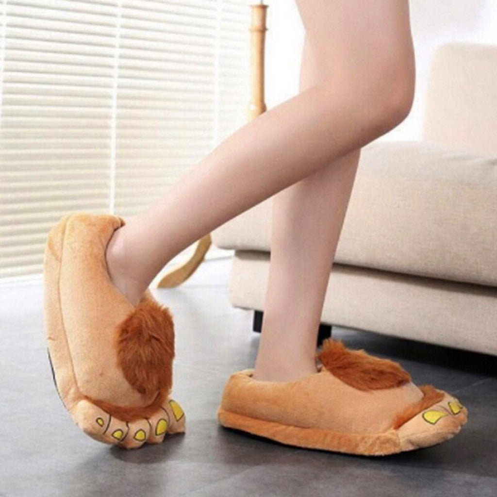 Womens Plush Slippers Monster Adventure Novelty Winter Warm Hobbit Feet Slippers