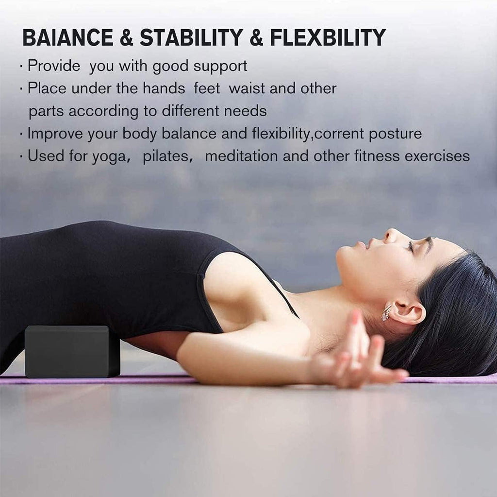 Yoga Gym Blocks Brick Foam Pair Exercise Training Pilates Meditation Anti Slip