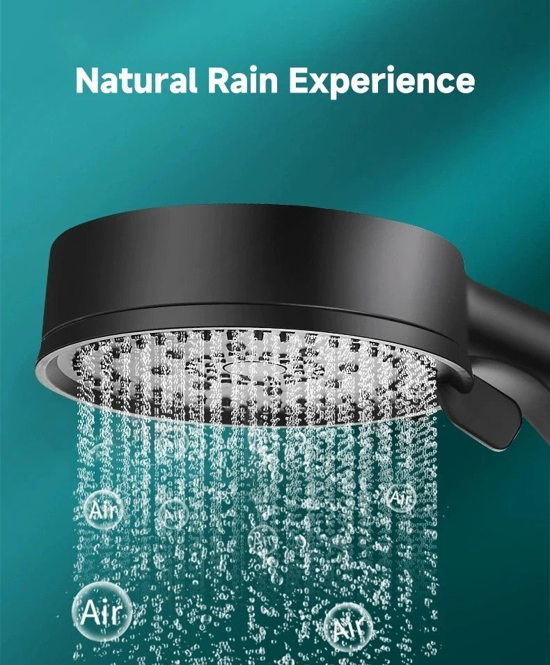 5-Mode Pressure Boost Shower Head Adjustable Large Nozzle High Flow UK