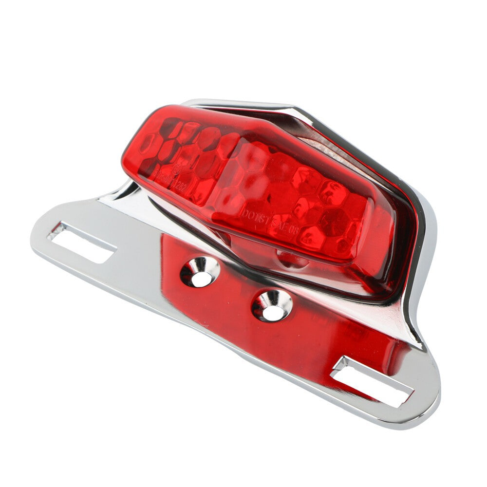 Motorcycle Motorbike Tail Light LED Brake Rear Light License Plate Lamp 12V RED