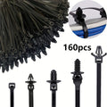 160Pcs Car Wire Routing Push Mount Cable Clips Self Locking Fastening Cable Tie