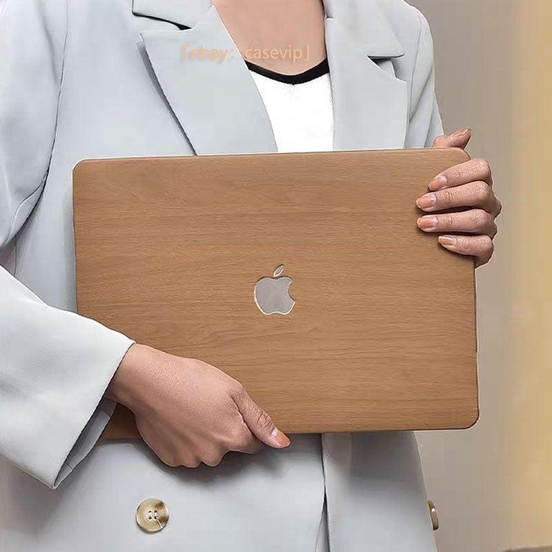 2in1 Wood Leather Shell For Macbook 2026 M5 Air 13 15 Pro 14 16 12 inch Case