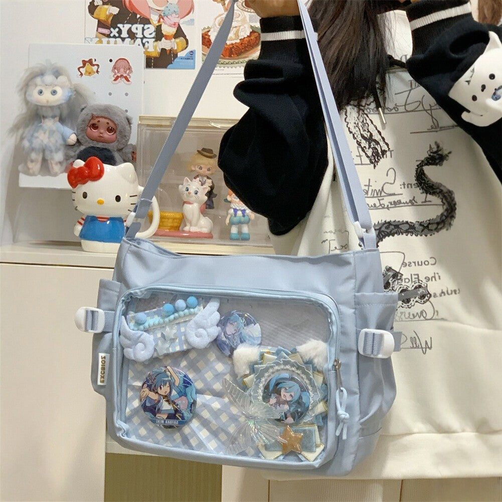 Women Ita Bag Teenagers School Bag Multi-pockets Adjustable Strap Chic Hobo Bag