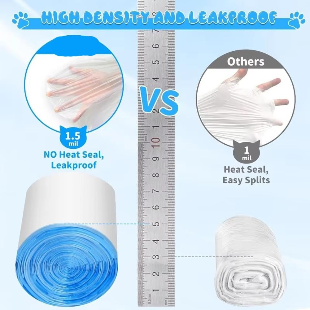 90 Count Litter Bags for Automatic Litter Box Extra-Thick Litter Box Plastic Bag
