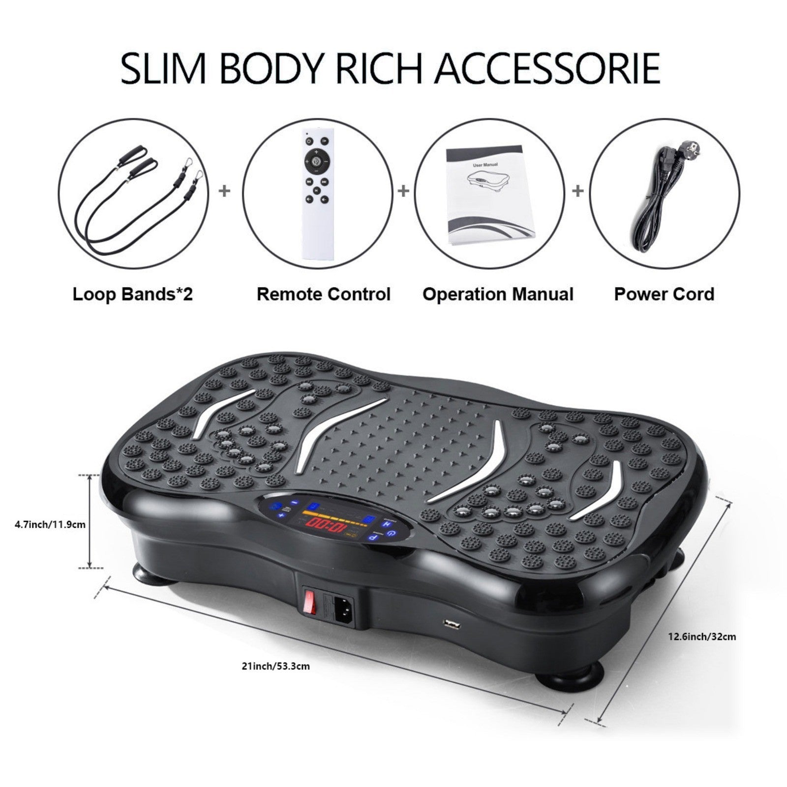 Vibration Plate Body Shaker Massage Fitness Machine Oscillating Power 3D Silent