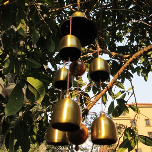 Large Copper Bells Hanging Wind Chimes Garden Yard Home Outdoor Ornament Decor
