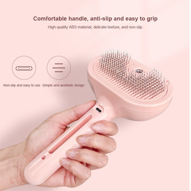 Cat Steam Brush , Electric Pet Comb with Spray, Massage & Hair Removal