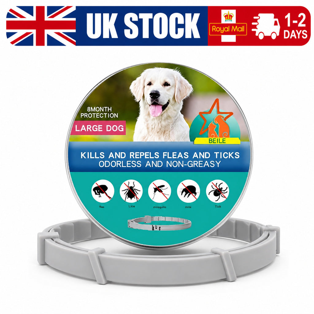 Flea Tick Collar - for Cats & Dogs - helps with Lice, Ticks, Larvae, Mosquitoes