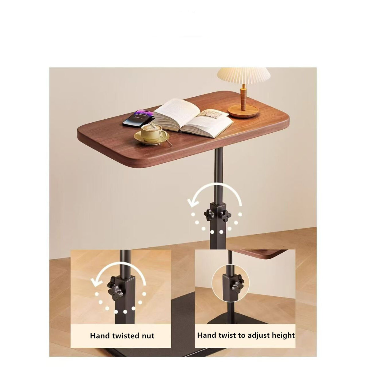 C-Shaped Adjustable Sofa Side End Table Coffee Laptop Table Living Room Bedroom