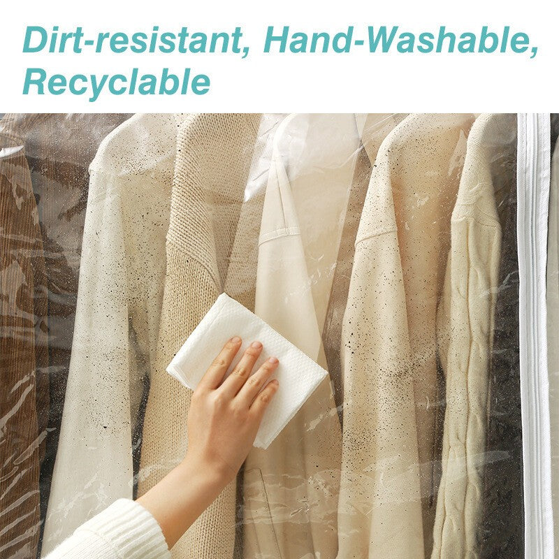 4 Sizes Zipped Clear Clothes Rail Protector Heavy Duty Coat Hanger Dust Cover