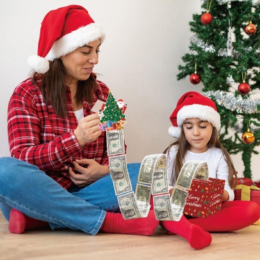 Christmas Cash Box Money Roll PullOut Box Surprise Cash Gift Box Party Decor