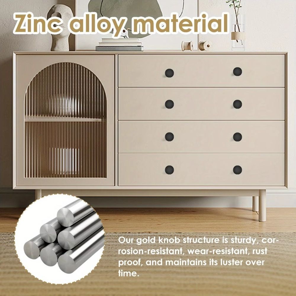 10Pcs Door Knobs w/ screw, DIY Kitchen Cabinet Handle Zinc Alloy Cupboard Drawer