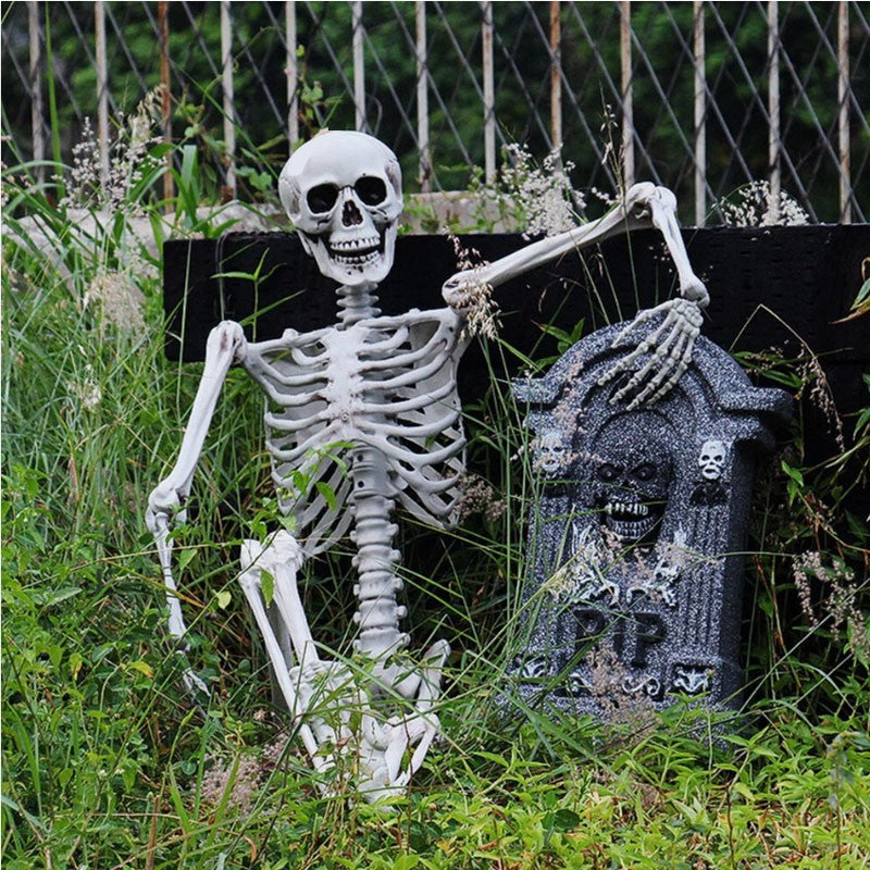 90CM Halloween Decoration Poseable Human Skeleton Full Life Size Party Horror