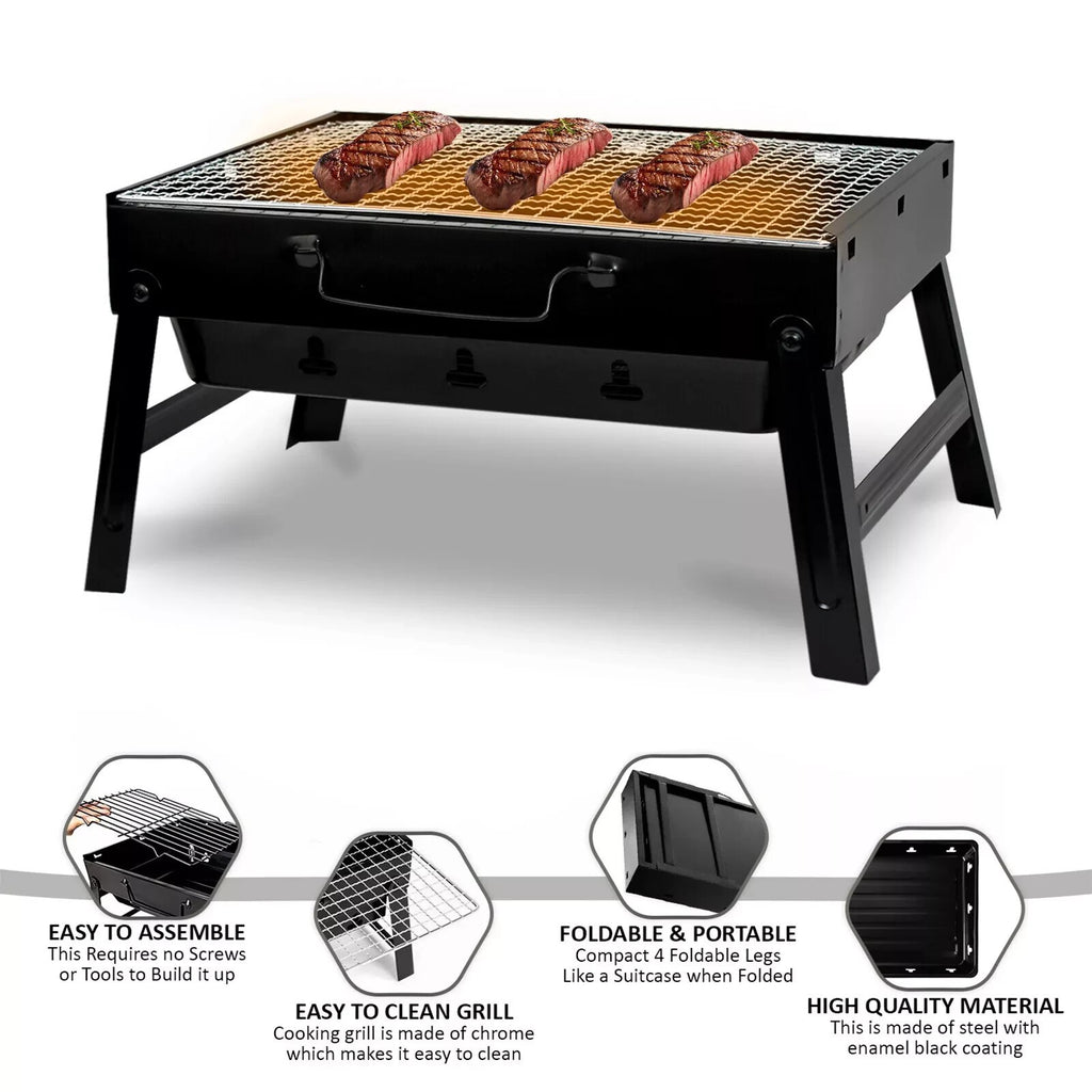 Portable Folding Charcoal BBQ Barbecue Camping Grill Travel Picnic Outdoor UK