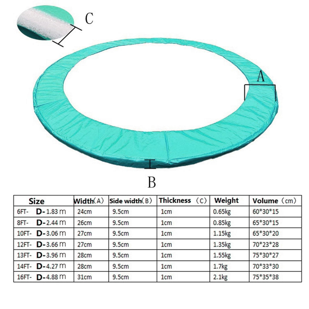 6 8 10FT Replacement Trampoline Part Safety Net Spring Cover Pad Edge Protection