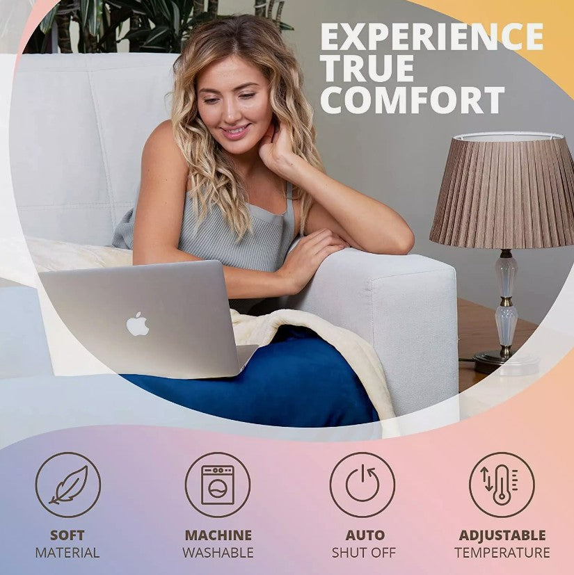 Electric Over Blanket Throw Heated Soft For Bed Sofa Double Single 160x130cm