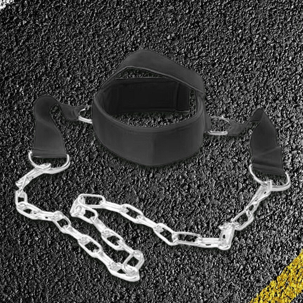 Adjustable Neck Trainer Head Harness For Weight Lifting Chain Chin Strap Gym UK