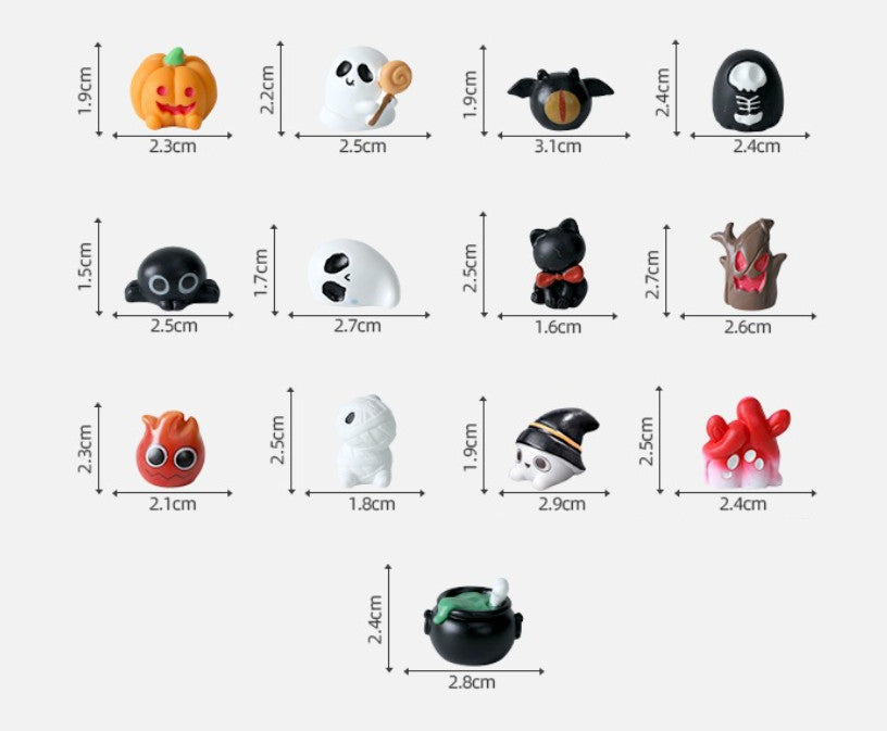 5X Halloween Mini Figurine Resin Sculpture Holiday Gift Ornament Cute Miniature