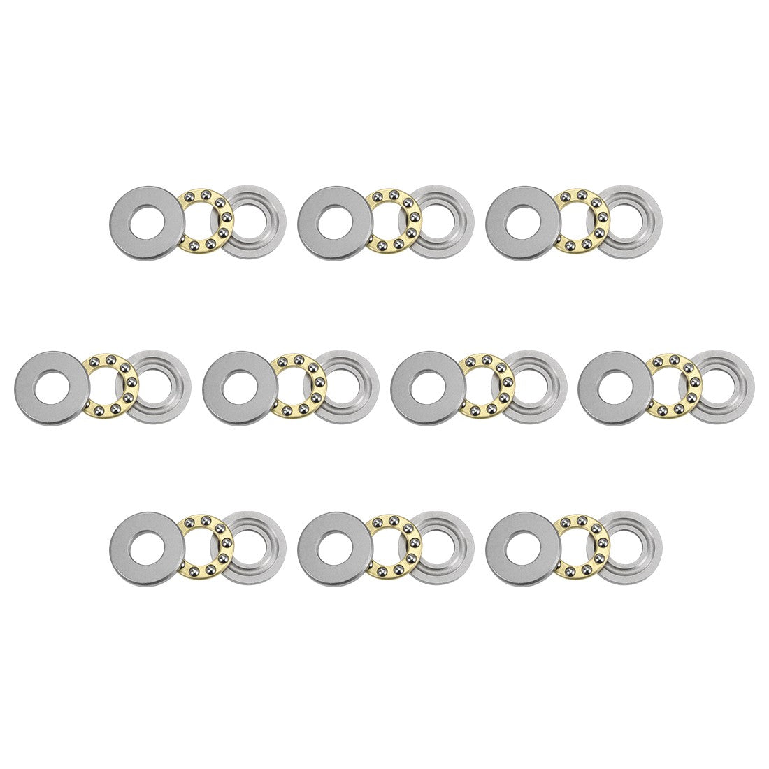 8pcs F10-21M Thrust Ball Bearings 10mmx21mmx7mm Chrome Steel Single Direction
