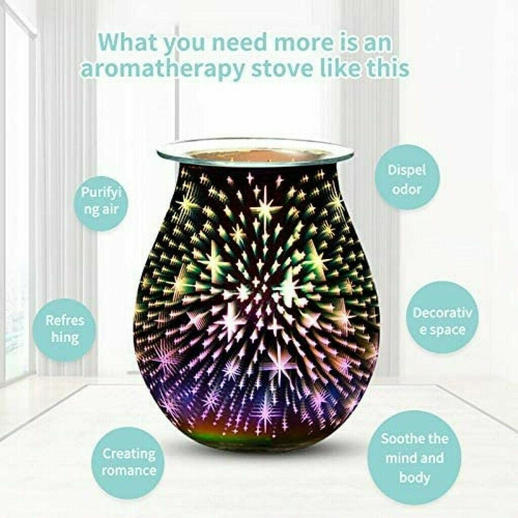 Aroma Electric Wax Melt Burner Firework Star Lamp Night Light Diffuser Warmer