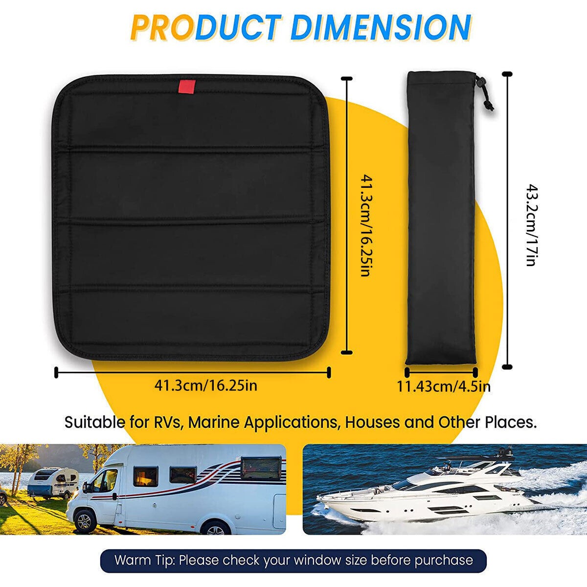 RV Window Shade Skylight Cover Shade Foldable RV Vent Sun Shade