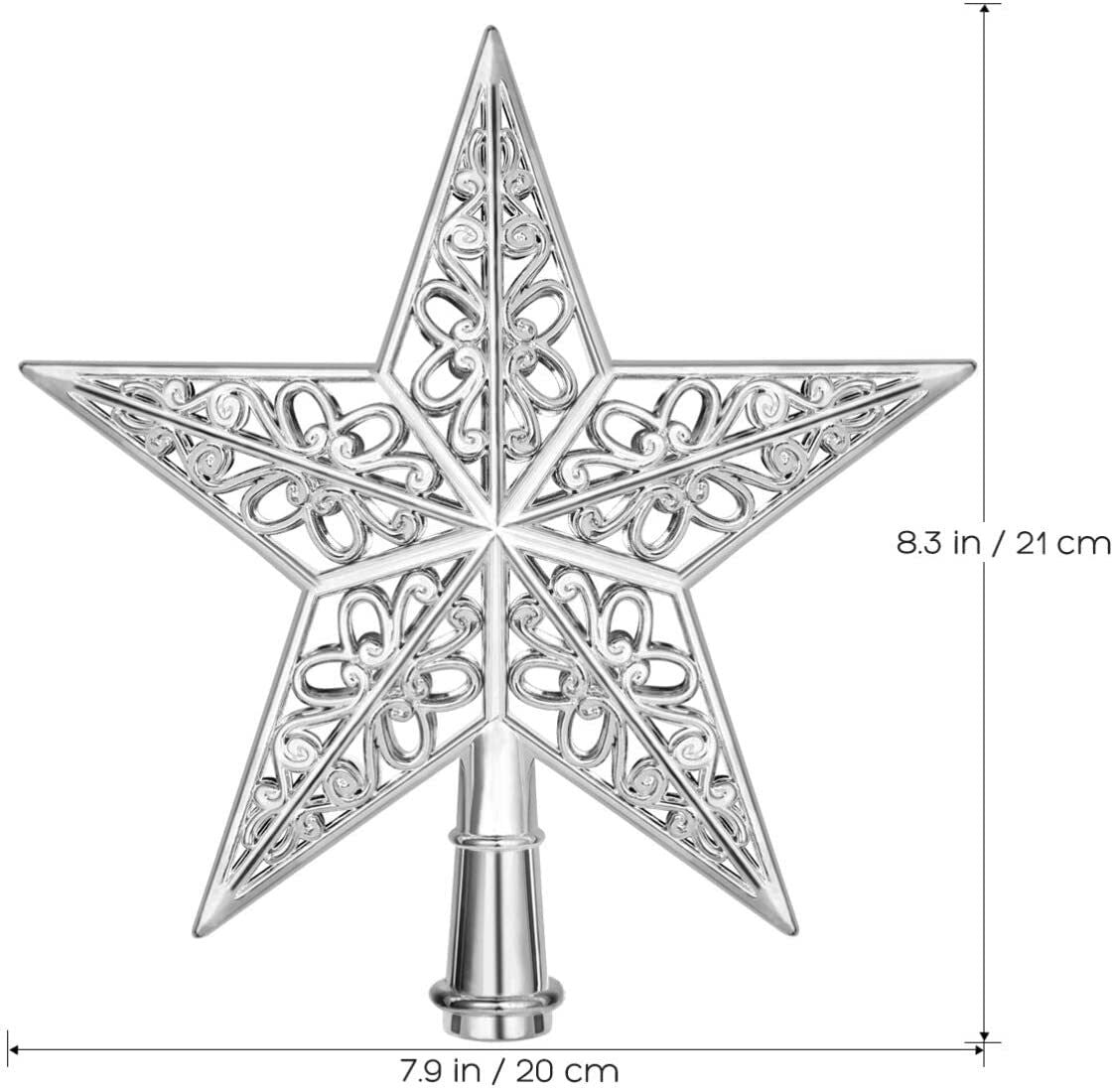 20cm Christmas Tree Topper Hollowed-out Tree Star Topper Ornaments Party Decor