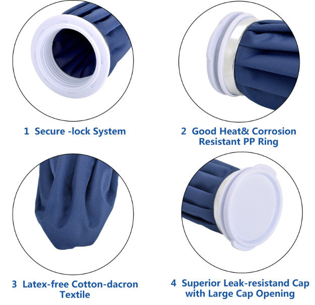 2PCS Cool Ice Bag Pack Injury & Swollen Pain Relief Hot Cold Therapy Re-use