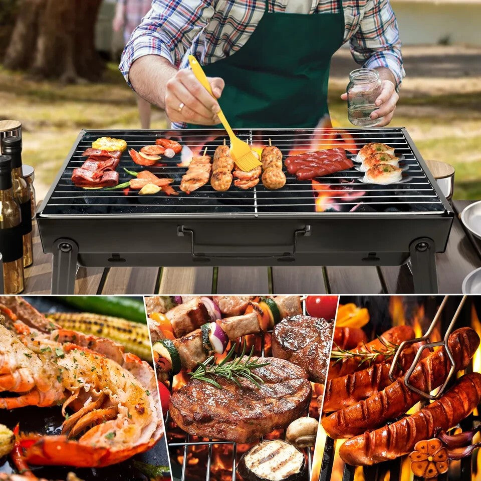 Portable Folding Charcoal BBQ Barbecue Camping Grill Travel Picnic Outdoor UK