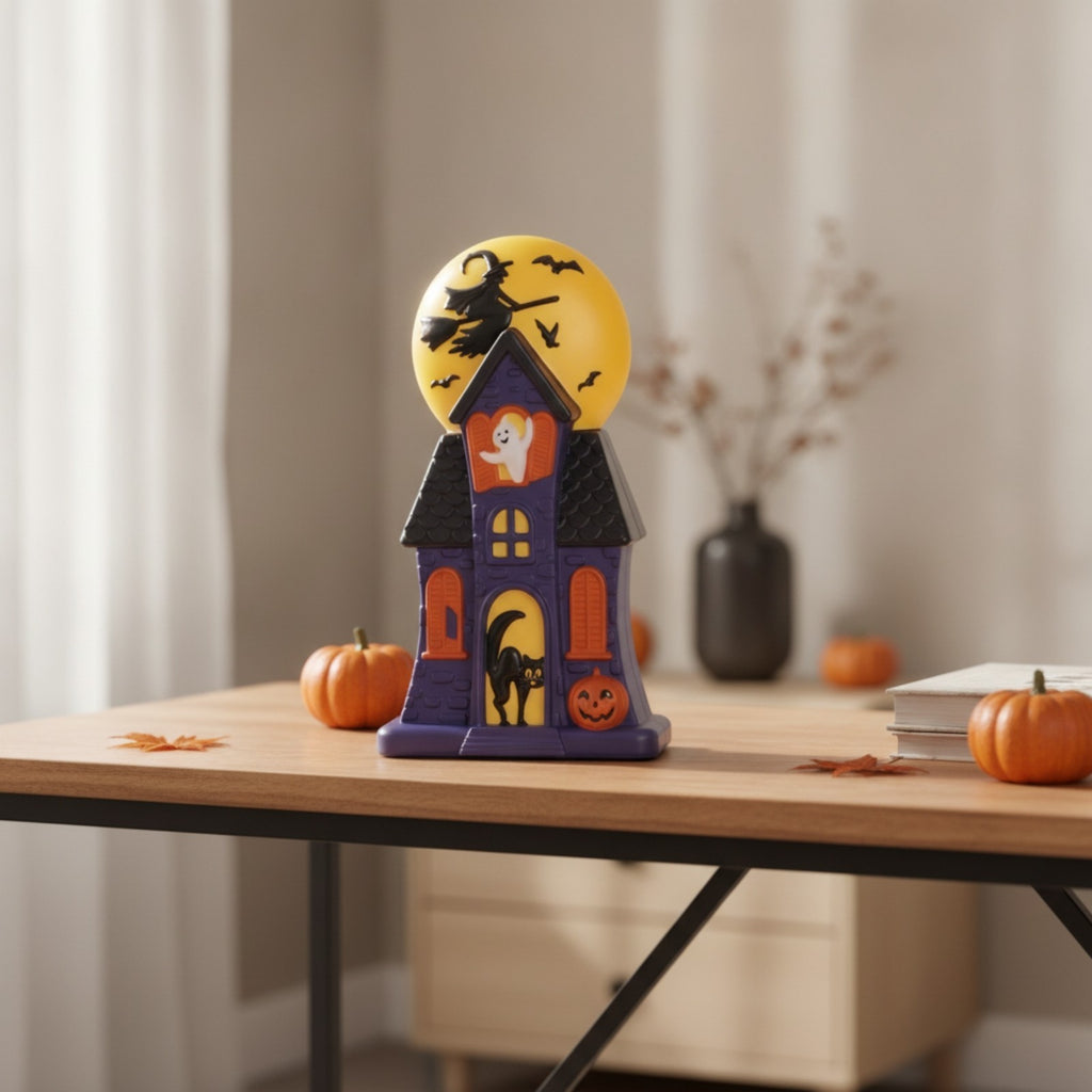 USB Haunted House Blow Mold Light Spooky Figurine Vintage-Style for Mantel,Shelf