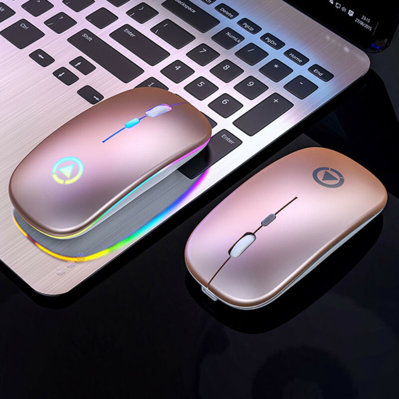 Slim Rechargeable Bluetooth/ USB Wireless RGB Mouse for Tablet PC Andoid iPad