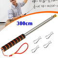 3m Telescopic Flag Pole Stainless Steel Handheld Portable Extendable Retractable